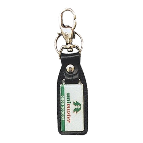 Chaveiro de Couro e Metal – Impressão Digital com Resina Vitrificada-CAM