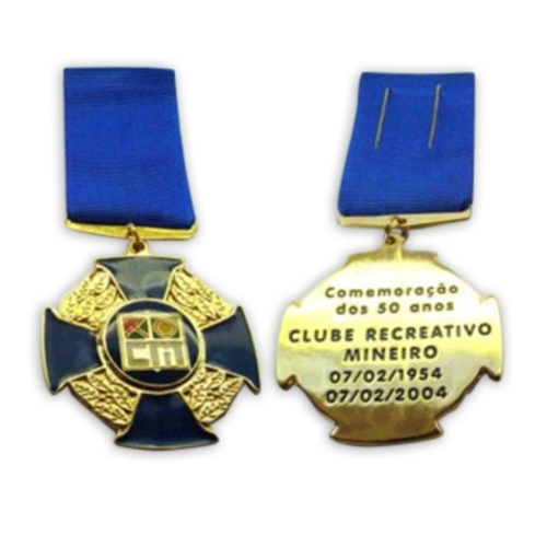 Comenda em Cruz com Alto Relevo e Fita de Gorgurão – Personalização Sob Consulta-CMTF2