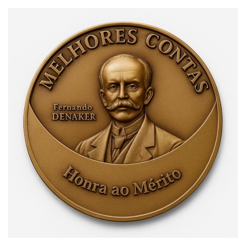 Medalha MESP2 Estampada em Metal com Busto Tridimensional e Fita de Cetim-MESP1