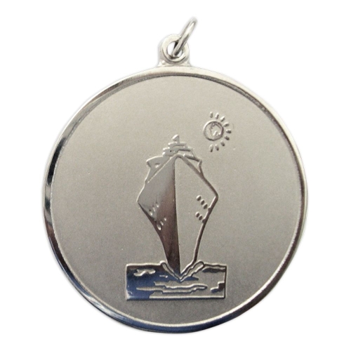 Medalha MESP3 Estampada em Metal com Busto Tridimensional e Fita de Cetim-MESP2