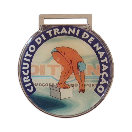 Medalha Resinada M 50x50 mm – Personalizada com Resina e Fita de Cetim-M50P