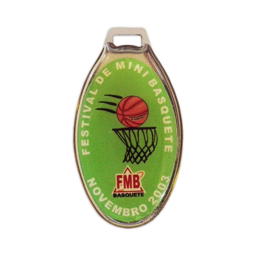 Medalha Resinada P 53x30 mm – Arte Digital com Fita de Cetim-C15