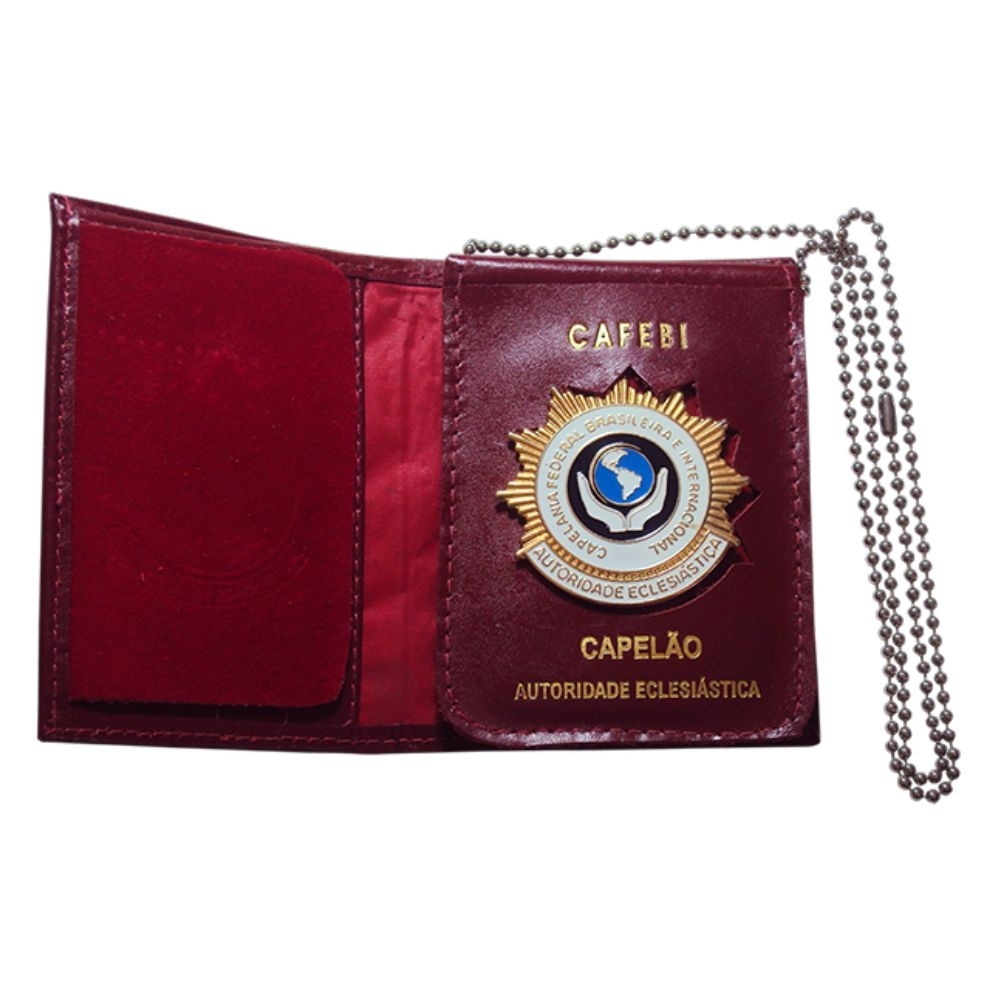 Carteira com Porta-Crachá e Brasão Removível – Couro Legítimo-128CBE