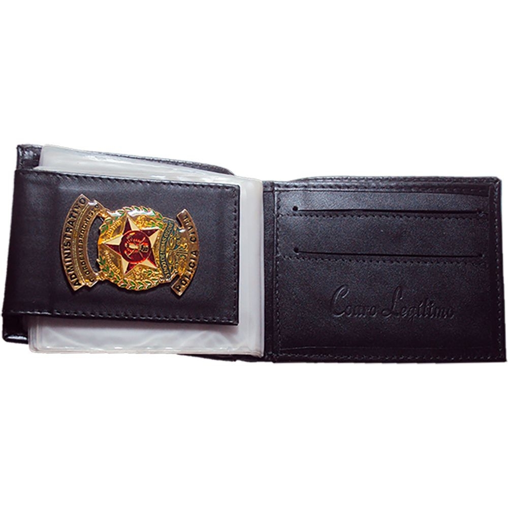 Carteira em Couro com Brasão Especial – Porta-Notas e Cartões