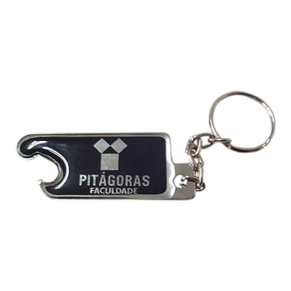 Chaveiro Abridor com Corrente – Personalizado em Metal com Resina