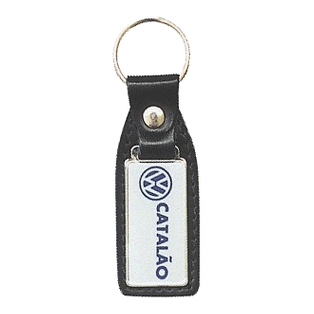 Chaveiro de Couro com Metal – Resina Vitrificada e Impressão Digital-C4P