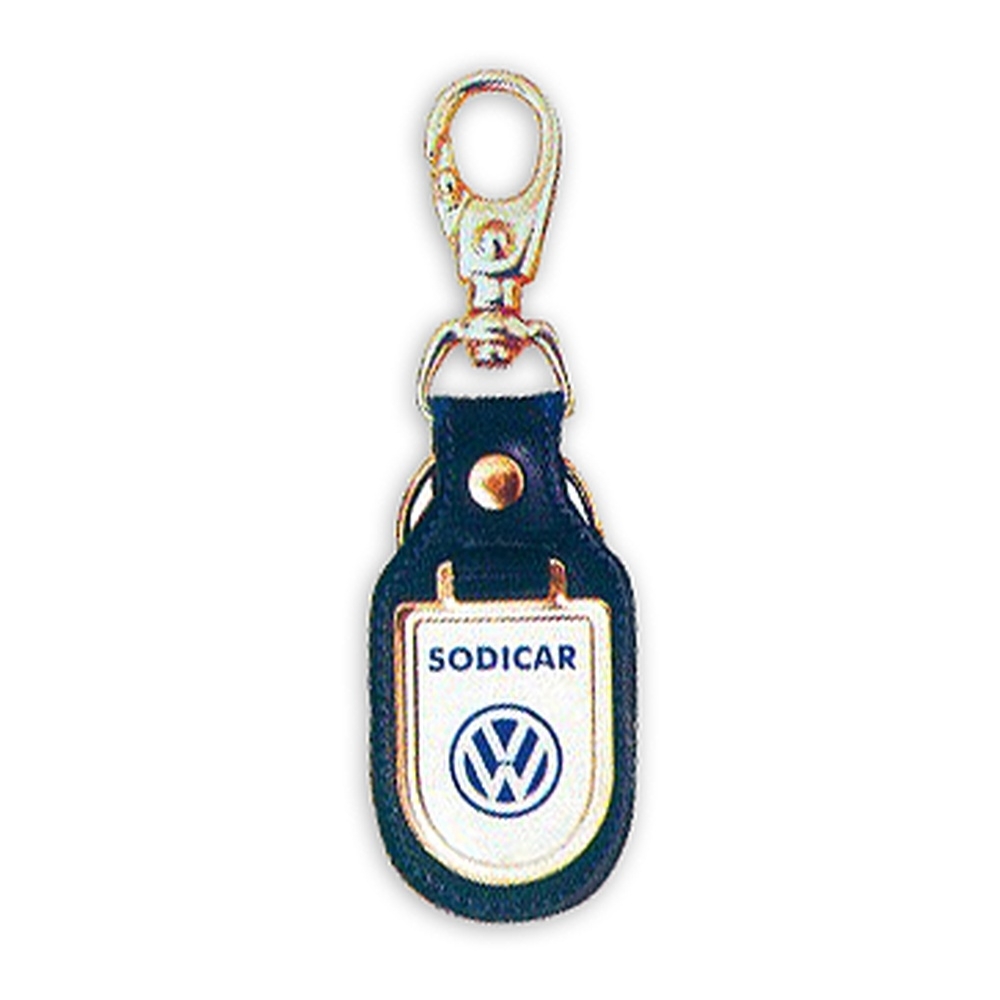 Chaveiro de Couro e Metal – Impressão Digital com Resina Vitrificada