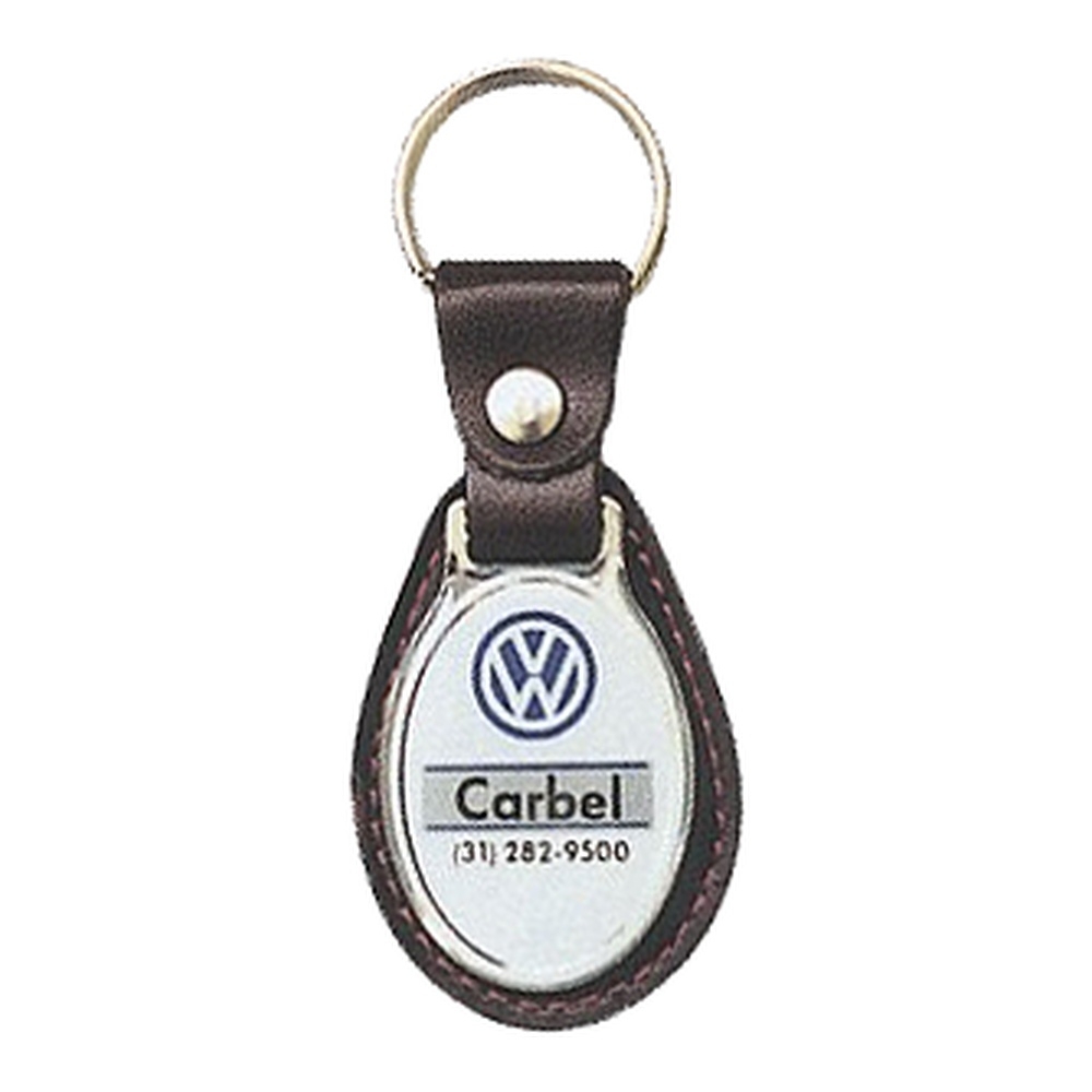 Chaveiro de Metal com Couro – Resina Vitrificada e Arte Digital-C6PAM