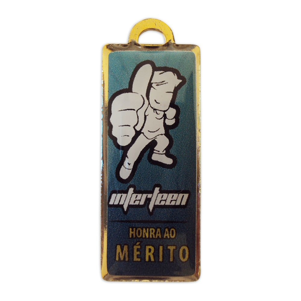 Medalha Personalizada Resinada Slim - Metal com Fita de Cetim-C5