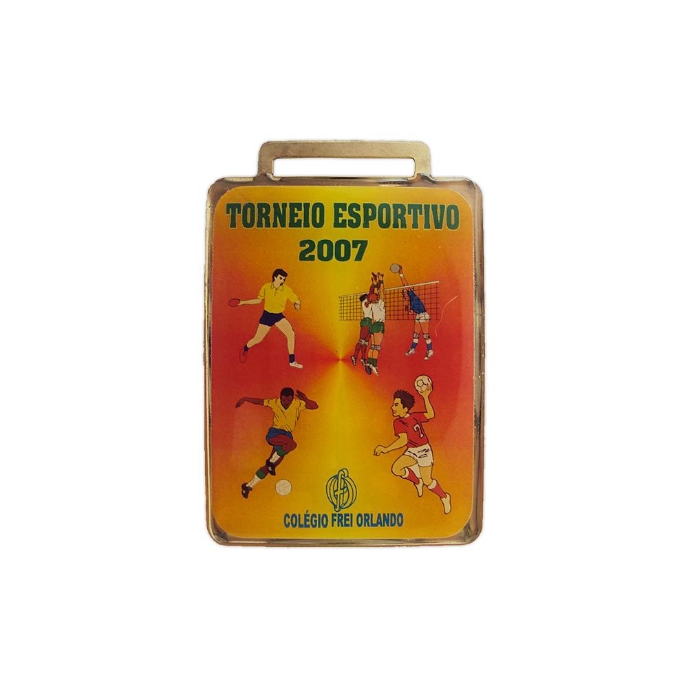 Medalha Resinada M 67x45 mm – Personalizada com Resina e Fita de Cetim-M67