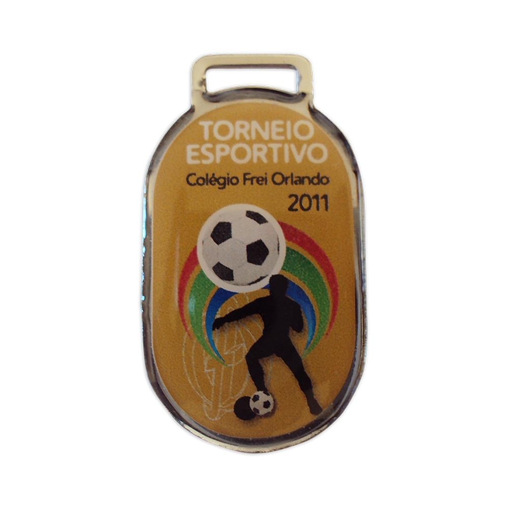 Medalha Resinada P 45x25 mm – Compacta com Resina Epóxi e Fita-C14