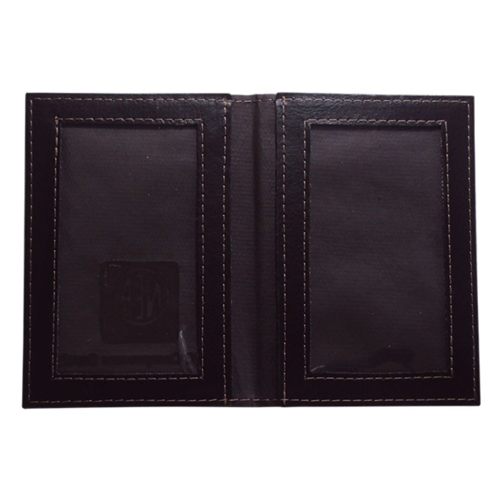 orta Documento em Couro Ecológico com Visores Transparentes